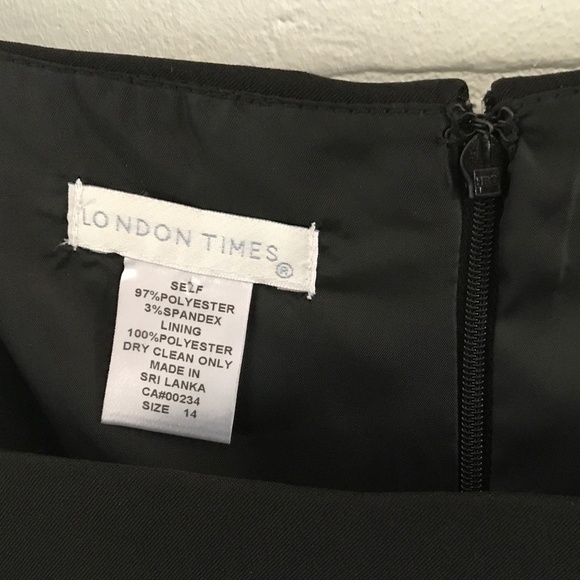 NWT London Times Mini Dress Black/Kelly Green/Blue Mod floral Retro Size 14 - Picture 2 of 11